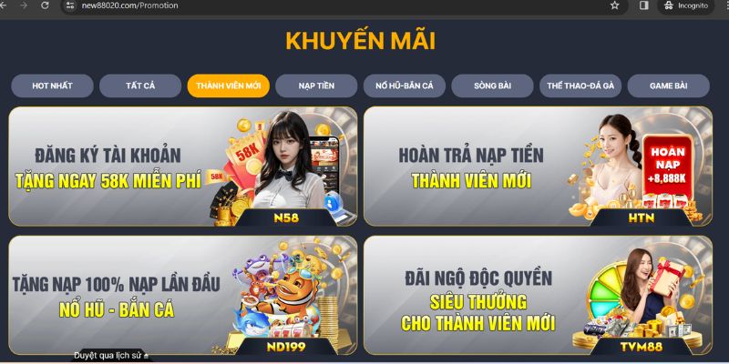 Ưu đãi hoàn trả tân thủ mỗi ngày lên đến 8.888k 
